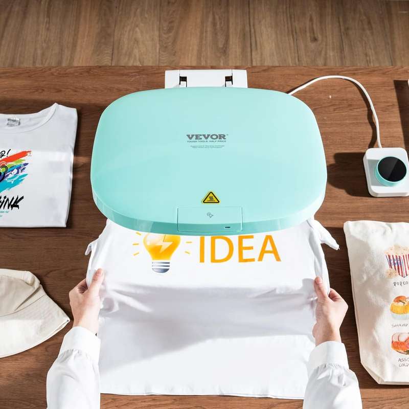 VEVOR Auto Heat Press Machine  Smart T-Shirt Press with Knob Control & Fast Mica Heating Plate