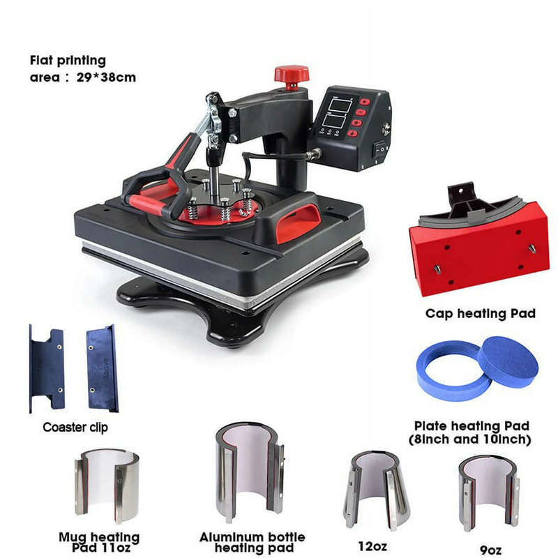 9-in-1 MT9 1400W Heat Press Multitalent - Flat Press, Shoe Press, Mugs, Plates, Cups, Cap Presses