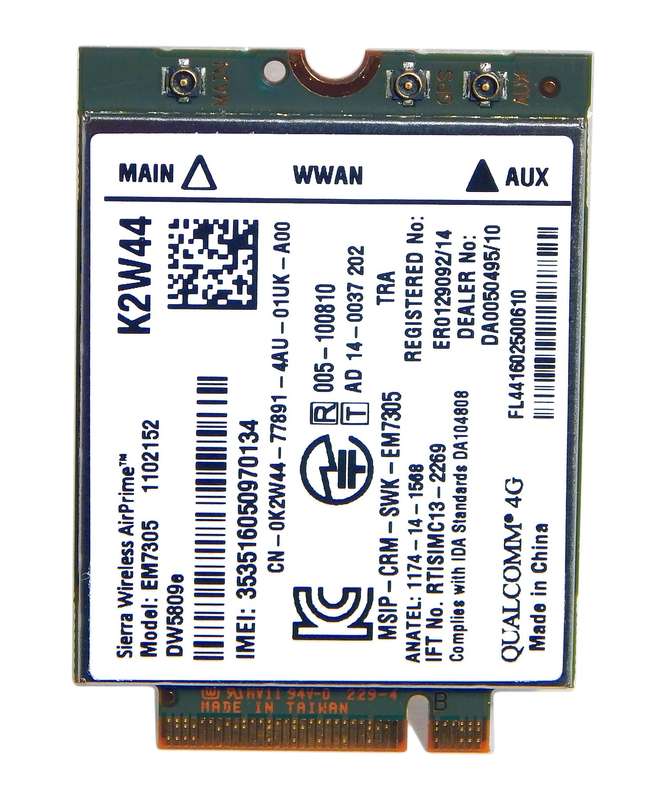 Sierra Wireless 4G WWAN DW5809e Card (Model EM7305)