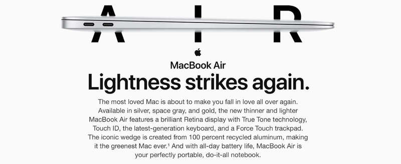 Apple MacBook Air 13-inch (2018)  Retina | Rose Gold | Touch ID | 256GB SSD