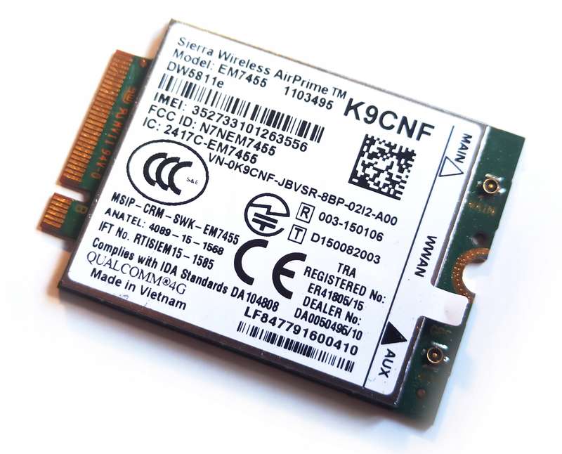 DELL DW5811E SIERRA WIRELESS AIRPRIME EM7455 LTE 4G WWAN CARD MODULE K9CNF