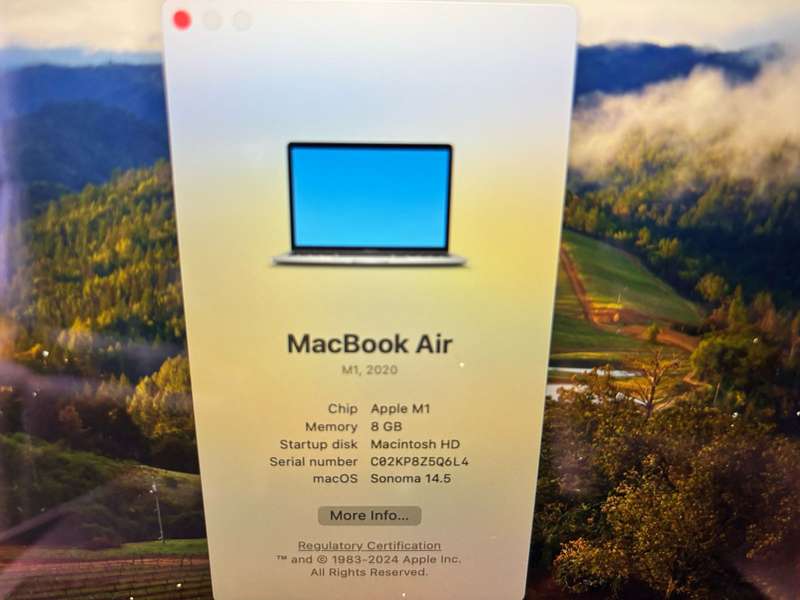 2020 Apple MacBook Air 13" M1 Chip, 8GB RAM, 256GB SSD - Like New, Box & Charger Included