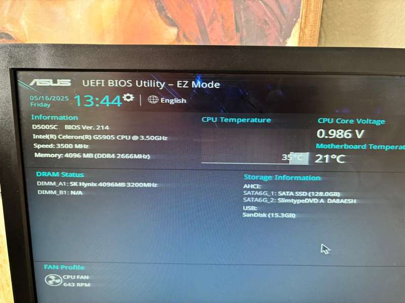 ASUS ExpertCenter D500SC  Intel Celeron (11th Gen) | 4GB RAM | 128GB SSD | Windows 11 Installed