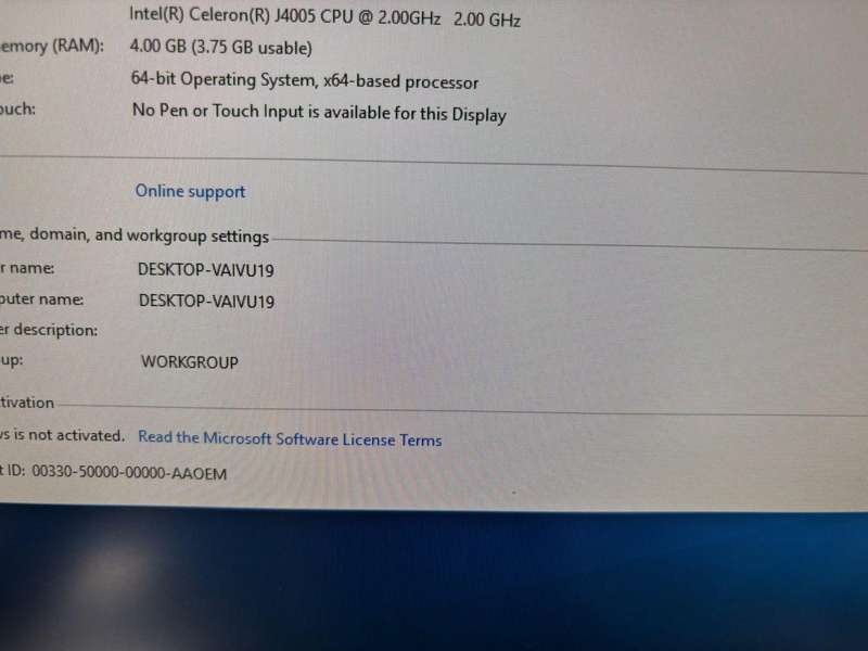  HP 205 G3 All-in-One Business PC  Celeron | 4GB RAM | 500GB HDD | White