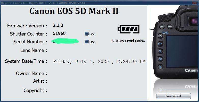 Canon EOS 5D Mark II (Body Only)  Full Frame | 21.1MP | Full HD Video | Used  Excellent