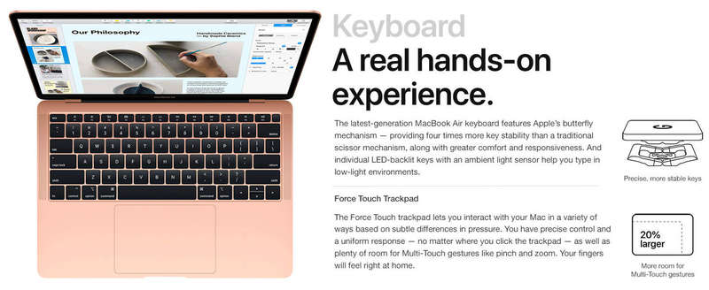 Apple MacBook Air 13-inch (2018)  Retina | Rose Gold | Touch ID | 256GB SSD