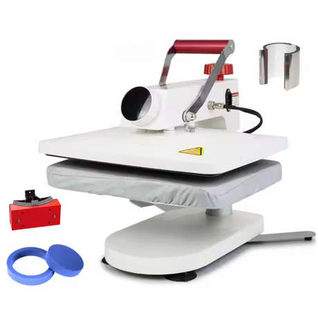 5-in-1 combo heat press machine - 360° swing-away digital t-shirt printing press