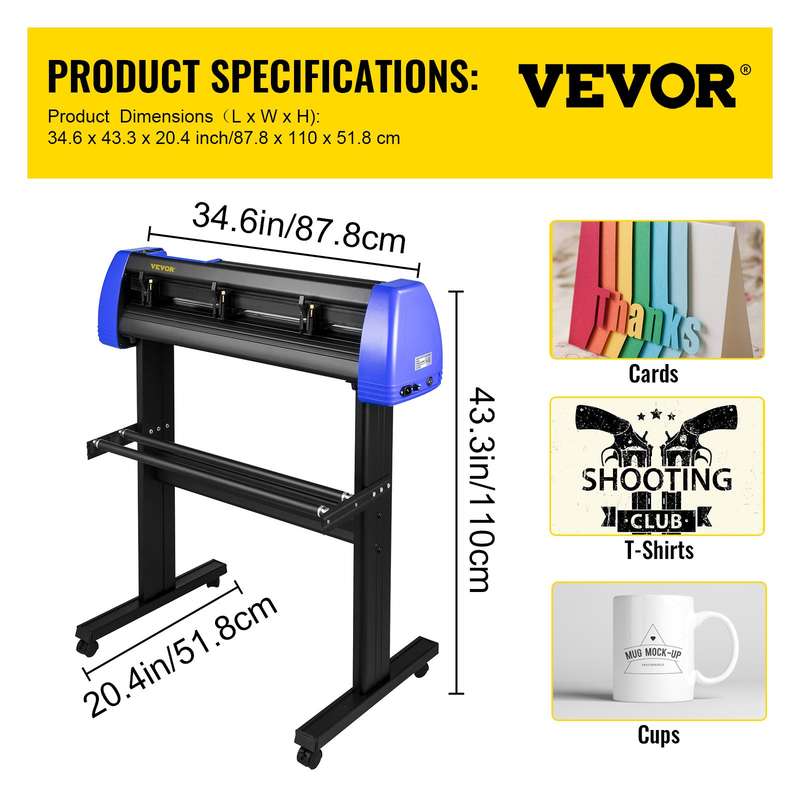 Vinyl cutter 720mm USB 2.0 Vinyl Cutter with Semi-Automatic Contour Cutting + Software Included