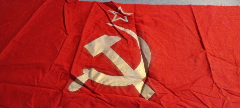 Original 1988 Ukrainian Flag Banner of the Soviet Union. USSR. Republic Ukraine.