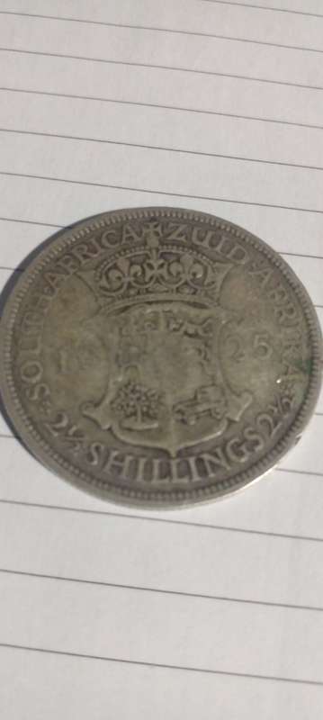 1925 UNION OF SA SILVER HALF CROWN. TOUGH TO FIND .