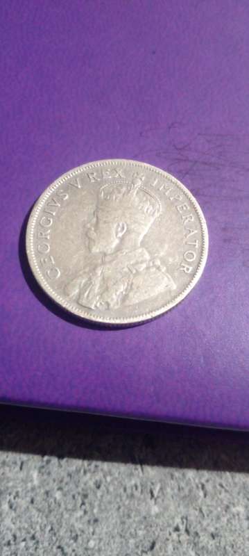 1934 SILVER UNION OF SA. 2 SHILLING COIN .AFTER TAMPERING WITH THE DATE , IT IS NOW A 1931. SEE DESC