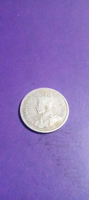 1936 Union of SA 1 Shilling coin. Someone tampered with the date, trying to change it , to a 1931.