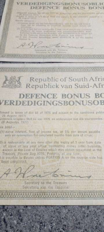 1979 RSA DEFENCE BONUS BOND R5 - 1 UNITS. SEE DESC.