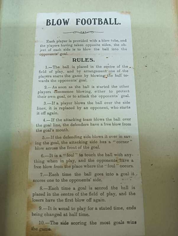 Antique Blow Football game