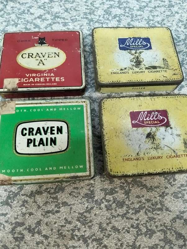 Antique cigarette tins