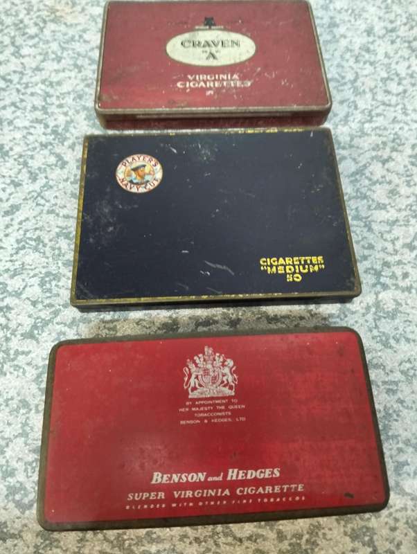 Antique cigarette tins