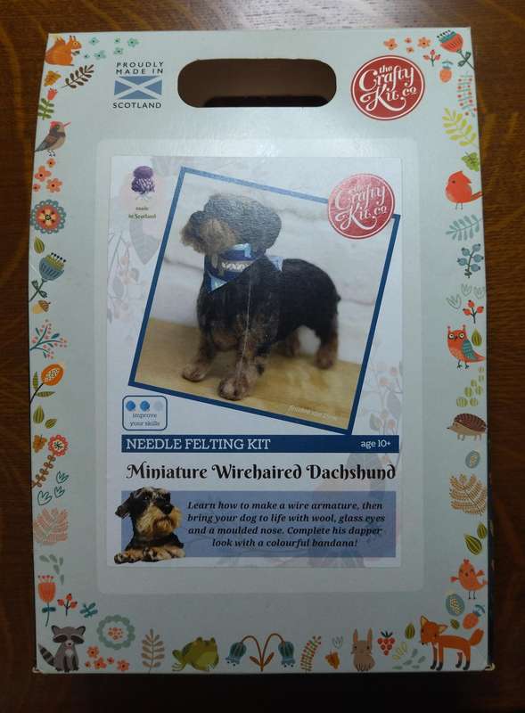Needle Felting Kit: Miniature Wirehaired Dachshund by The Crafty Kit Co (Scotland) - Rare