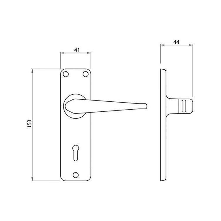 Union Gower Mortice Lockset 3 Lever Chrome