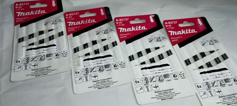 Makita Jigsaw Blades for Metal/PVC T-Shank_5 pieces_24TPI_B22