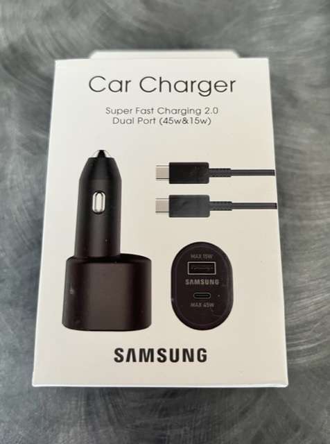 Samsung ORIGINAL super fast car charger 45W With Cable