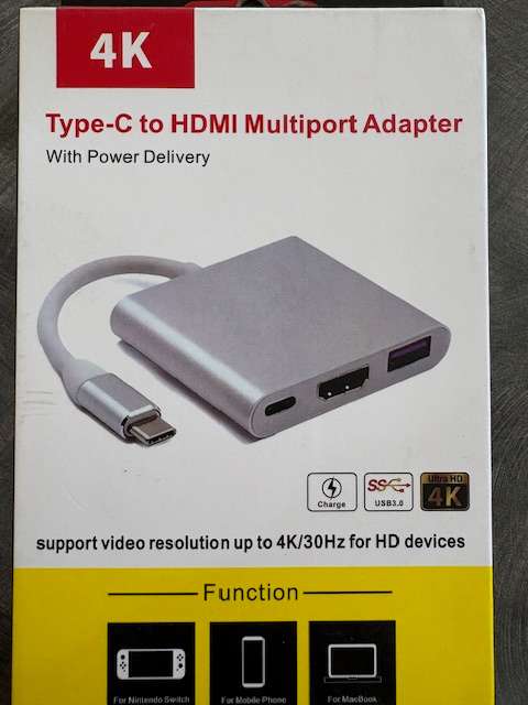 MacBook/iPhone Type C to HDMI/USB/PD Adapter