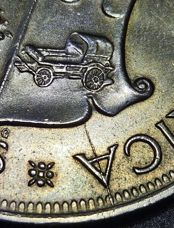 Uncirculated 1960 - 5 Shilling - Cracked Die.