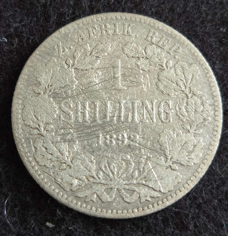 ZAR 1892 - 1 Shilling - Mintage 129,627