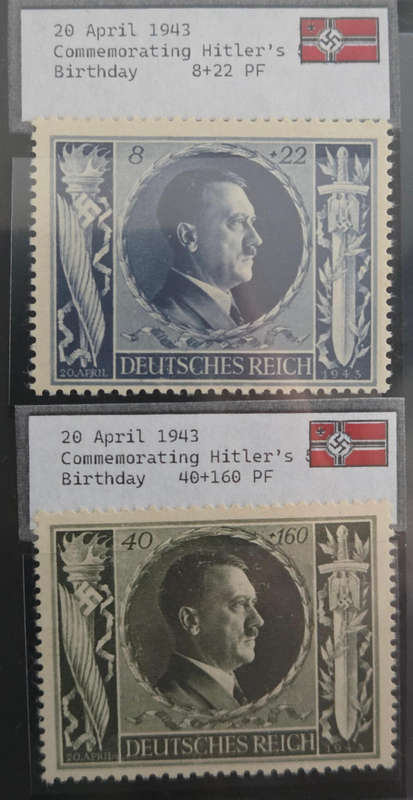 WW2 Stamps - Hitlers Birthday