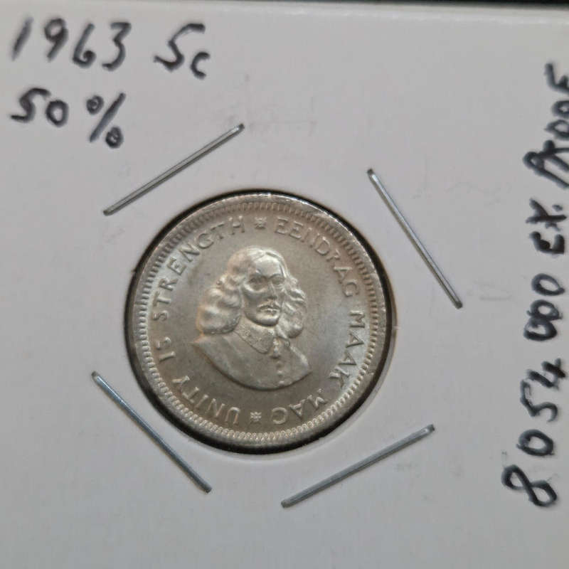 1963 - Unc 5c, stunning coin in flip