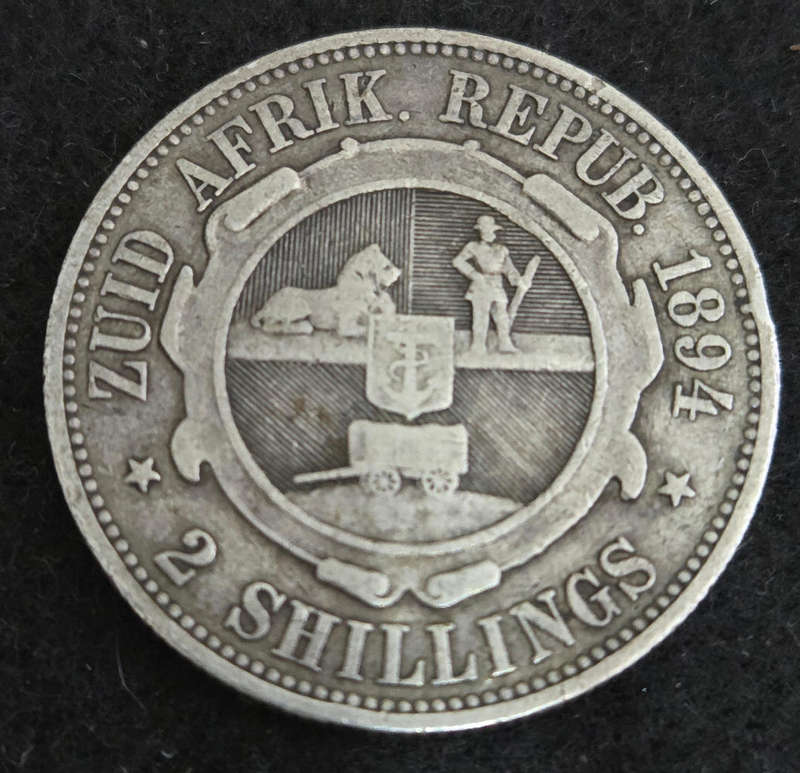 ZAR 1894 - 2 Shilling - Mintage 173,235