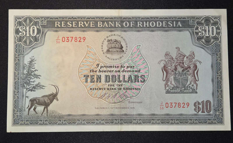 Rhodesia $10 - Stunning banknote.