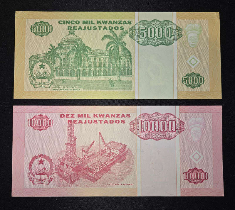 5000 & 10 000 Angolan Kwanzas