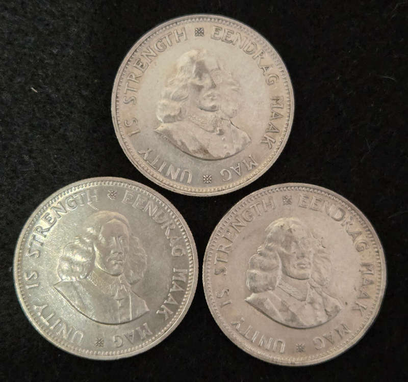 1964 Union 20 cents (x3) Bid is for the lot.