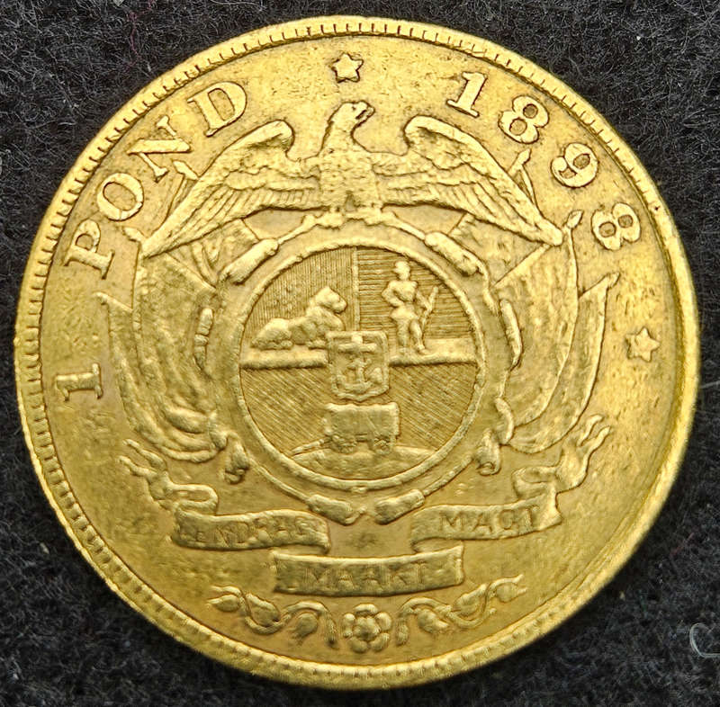 1898 ZAR Gold Pond - only 136 870 minted,many melted.