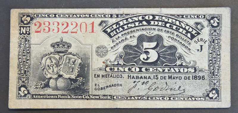 5 Centavos - Cuba 1896