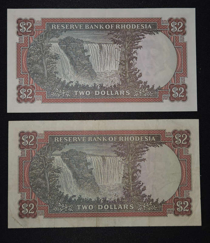 Rhodesia $2 Banknotes, Beautiful condition.