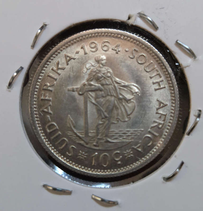 1964 Unc 10c in flip.