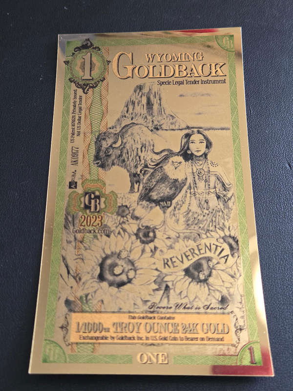 24 ct Goldbacks - Wyoming (3 x available)