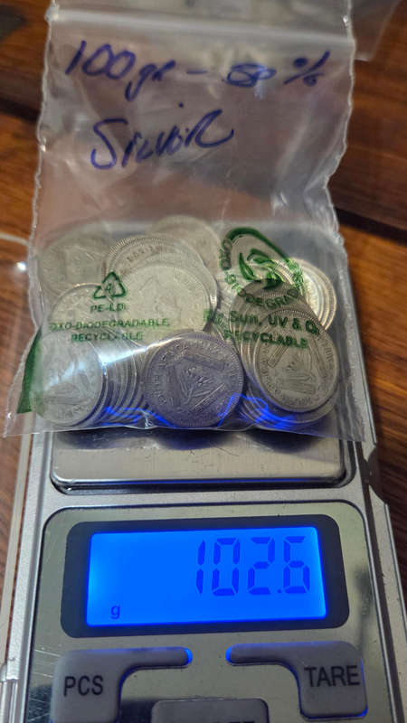 Silver Tickeys 50% silver - 100 gram
