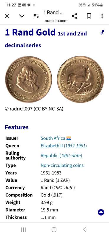 1979 Gold R1 - Low mintage of 17 000
