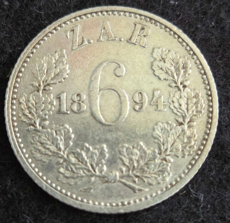 ZAR 1894 - 6 Pence - Mintage 168,000