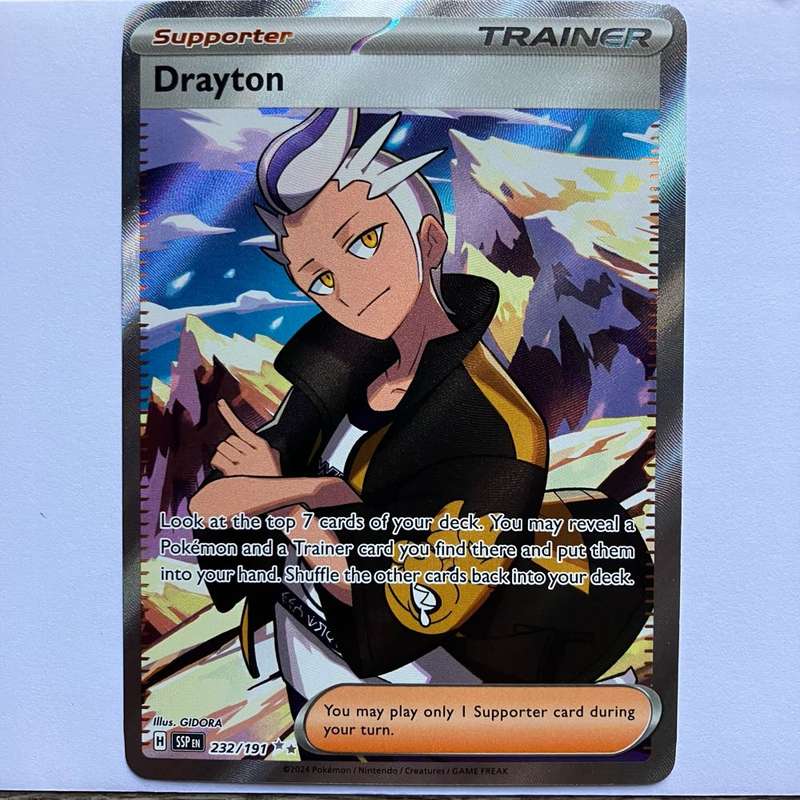 Pokemon Trading Card - Drayton - 232 / 191 - Trainer - Ultra Rare Full Art - Surging Sparks