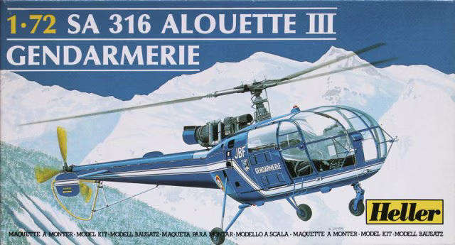 Heller Model, SA316 Alouette III Gendarmerie No. 80286 | 1:72 Scale