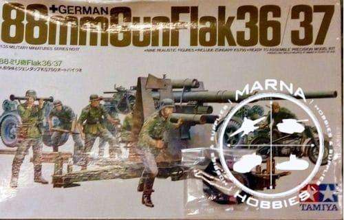 Tamiya Model,  German 88mm Gun Flak 36/37 Model Kit 1:35 35017