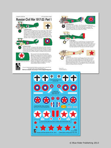 Blue Rider Publishing, BR248, Russian Civil War: Part 1, Decals 1/72 Scale