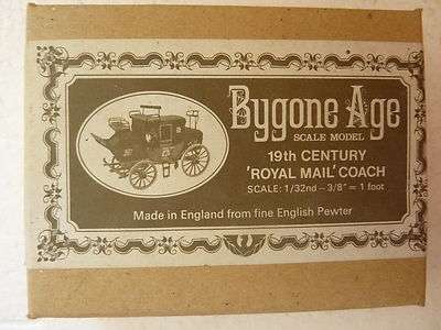 Bygone Age, English Pewter 19th Century Royal Mail Coach 1/32nd Scale