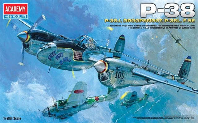 P-38J, Droopsnoot, P-38L, F-5E Academy | No. 12282 | 1:48