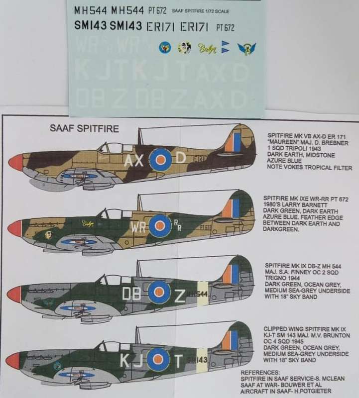 ACD Decals,  SAAF Spitfires Badge, ACD-108, Decals, 1/72 Scale