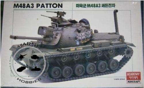 Academy Minicraft Model, Vintage  US M48A3 PATTON TANK Model 1310 1/35 Scale