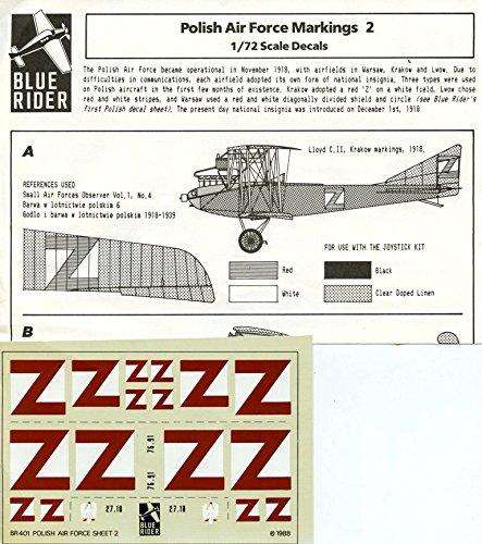 Blue Rider Decal Sheet, Polish Air Force Markings 2 BR401 1/72 Scale